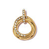 304 Stainless Steel & Rhinestone Pendants STAS-OY014-58G-1
