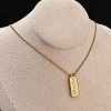 304 Stainless Steel Rectangle Number Pendant Necklaces NJEW-D300-01G-02-2