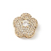 Brass Micro Pave Clear Cubic Zirconia Magnetic Clasps KK-Z139-01G-02-1
