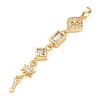 Tassel Brass Micro Pave Clear Cubic Zirconia Big Pendants KK-L271-01G-12-2
