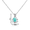 Alloy Lotus Cage Pendant Necklace with Synthetic Luminaries Stone LUMI-PW0001-044P-A-2