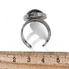 Oval Natural Lapis Lazuli Finger Rings RJEW-M062-02P-01-3