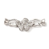 Flower Brass Micro Pave Clear Cubic Zirconia Fold Over Clasps KK-A227-28P-1