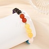 8MM 7 Chakra Gemstone Round Beaded Stretch Bracelets with Brass Beads BJEW-JB14474-4
