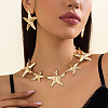 Starfish Iron Link Chain Necklaces & Stud Earrings Sets FS-WG81930-01-1