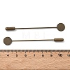 Brass Flat Stick Lapel Pins Round Base Settings Brooch Findings KK-H283-01AB-02-3