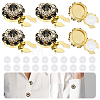 6Pcs Brass Rhinestone Cufflinks FIND-NB0007-40G-1