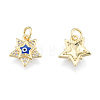 Brass Micro Pave Clear Cubic Zirconia Charms KK-N227-107A-1