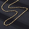 Brass Twisted Bar Link Chain Necklaces NJEW-D302-63G-5