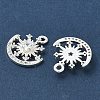 Brass Micro Pave Clear Cubic Zirconia Charms CU-CBAB0CF-15S-2