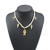 Ocean Alloy Sea Animals Pendant White Cord Necklaces for Women WG5DC51-03-1