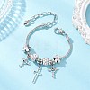 European Style Alloy & Polymer Clay Rhinestone Charm Bracelets BJEW-JB13262-1