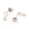 Brass Micro Pave Clear Cubic Zirconia Punctuation Ear Studs X-EJEW-G281-12P-2