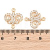 Brass Micro Pave Clear Cubic Zirconia Connector Charms CU-CBA7BFE-03A-G-3