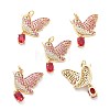 Real 18K Gold Plated Brass Micro Pave Cubic Zirconia Pendants X-KK-D004-27G-1