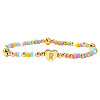 Summer Stainless Steel Heart Alphabet Colorful Glass Seed Beaded Stretch Bracelets for Women JV8929-44-1