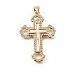 Brass Micro Pave Cubic Zirconia Shell Pendants KK-D328-26G-A-1
