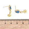 Brass Pave Cubic Zirconia Stud Earring Findings KK-C172-07G-3