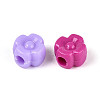 Plastic 4 Petal Flower European Beads KY-T041-25M-2