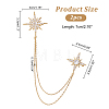  2Pcs Star with Tassel Chain Brooch Pin JEWB-NB0001-12-4