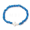 6Pcs 6 Colors Natural Freshwater Shell Chip Beaded Stretch Bracelets BJEW-JB12725-3