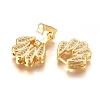 Brass Micro Pave Clear Cubic Zirconia Fold Over Clasps ZIRC-I038-34G-2