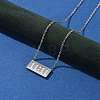 304 Stainless Steel 11:11 Angel Number Rectangle Pendant Cable Chain Necklaces for Women NJEW-NH0001-04P-3