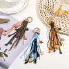 3Pcs Polyester & Brass & Alloy Enamel Pendant Decorations HJEW-GA00086-4