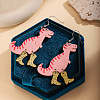 Cute Dinosaur Dangle Earrings with Glitter Boots Cartoon Animal Acrylic Earrings Trendy Jewelry for Women Teens FS-WG8687D-03-1