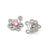 Alloy Light Rose Rhinestone Chandelier Component Links PALLOY-P317-09P-2