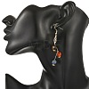 Hollow 316 Surgical Stainless Steel & Gemstone Dangle Earrings for Women EJEW-JE07505-2
