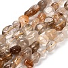 Natural Gold Rutilated Quartz Beads Strands G-P568-C09-01-2