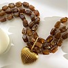 316 Surgical Stainless Steel Heart Resin Beaded 3 Layer Necklaces for Women WG11269-01-4
