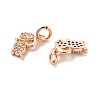 Sheep Brass Micro Pave Clear Cubic Zirconia Charms KK-G425-12-3