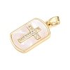 Brass Micro Pave Clear Cubic Zirconia Pendants KK-H273-37B-G-2