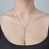 Non-Tarnish 201 Stainless Steel Hollow Triangle & Human Pendant Necklace NJEW-OY001-98-2