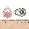 Glass Seed Bead & Dyed Natural Malaysia Jade Pendants PALLOY-MZ01280-4