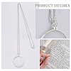 4Pcs Alloy Magnifying Glass Flat Round Pendant Long Necklaces NJEW-UN0001-75B-4