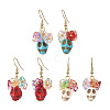 Glass & Synthetic Turquoise Beads Dangle Earrings EJEW-JE07452-3