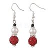Christmas Handmade Polymer Clay Rhinestone Dangle Earrings EJEW-JE07518-5