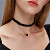 Alloy & Velvet Heart Pendant Choker Necklaces for Women WGC7319-04-1