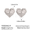 French Vintage Style Stainless Steel Textured Heart Stud Earrings for Women EI9252-2-2