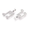 Brass Micro Pave Clear Cubic Zirconia Pendants KK-T075-84P-2