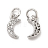 Brass Micro Pave Cubic Zirconia Charms KK-E068-VB249-1