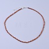 Natural Garnet Beaded Necklaces NJEW-K114-B-A03-1