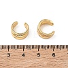 Two-layer C-Shaped Brass Micro Pave Clear Cubic Zirconia Cuff Earrings EJEW-L316-01G-04-5