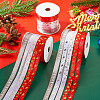 3 Rolls 10M  5 Colors Hot Stamping Christmas Polyester Ribbons Set OCOR-TA0002-13-5
