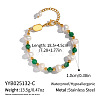 Natural Green Agate & Freshwater Pearl Beaded Bracelets XA1464-3-1