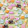  100Pcs 10 Styles Stationery Theme Opaque Resin Cabochons CRES-NB0001-33-3