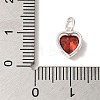 925 Sterling Silver Cubic Zirconia Heart Charms with Jump Rings FIND-U013-10S-03-3